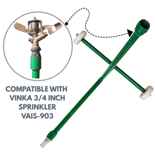 Load image into Gallery viewer, Vinka 3/4 Inch Heavy Duty Sprinkler Stand with Wheels | Portable Metal Garden Irrigation Stand | Sprinkler Tripod Holder for Lawn, Garden & Agriculture