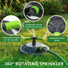 Load image into Gallery viewer, Vinka 360° Automatic Rotating Garden Sprinkler VARS-396 | 3 Adjustable Arms with Multi-Angle Spray | Strong and Durable Base | Wide Coverage up to 6.2m | For Efficient & Even Watering of Gardens and Lawns