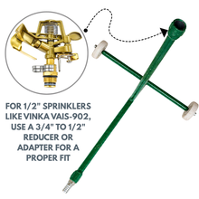 Load image into Gallery viewer, Vinka 3/4 Inch Heavy Duty Sprinkler Stand with Wheels | Portable Metal Garden Irrigation Stand | Sprinkler Tripod Holder for Lawn, Garden & Agriculture