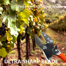 Load image into Gallery viewer, Vinka Steel Blade Heavy Duty Plant Cutter | 8" Length Hard Stem Scissor Razor Sharp Hand Pruning Anvil Shear | Item No: VAPS-032 | Garden Roll Cut Pruner | Branch Cutter, Tree Pruner(Orange and Silver) | Garden Pruner For Home Garden