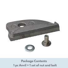 Load image into Gallery viewer, Metal anvil with a nut and bolt on a white background