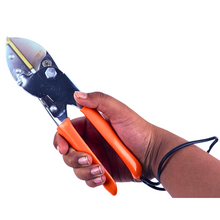 Load image into Gallery viewer, Vinka Steel Blade Heavy Duty Plant Cutter | 8" Length Hard Stem Scissor Razor Sharp Hand Pruning Anvil Shear | Item No: VAPS-032 | Garden Roll Cut Pruner | Branch Cutter, Tree Pruner(Orange and Silver) | Garden Pruner For Home Garden