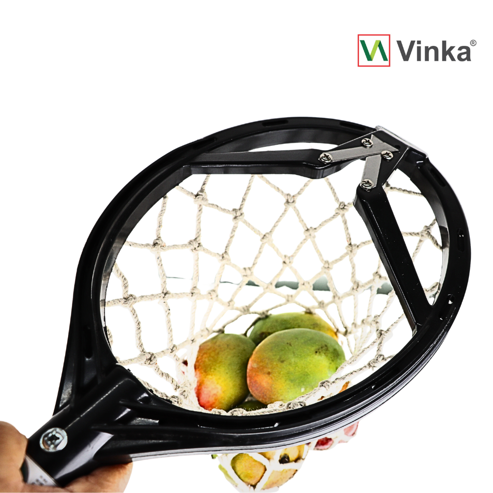 Vinka Mango Fruit Harvester | Green Mango Fruit Picker | Mango Plucker Cotton Net  Plastic Body Pole Not Included | Fruit Harvesting Garden Tool | ITEM No. VAMFC 100 (P) | Mango Zhela | Cotton Net Capacity 2-3 Kgs |