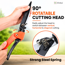 Load image into Gallery viewer, Gardening shears with a rotatable cutting head and a strong steel spring