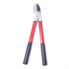 Load image into Gallery viewer, Red and black Vinka brand garden loppers with a carbon steel blade and sturdy handles.