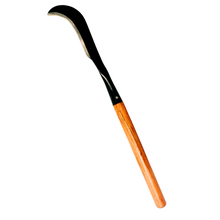 Load image into Gallery viewer, Vinka Bill Hook curved blade tool with wooden handle to clear dense under growth and cut tree branches