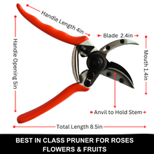 Load image into Gallery viewer, Vinka cut and hold rose flower pruner dimensions