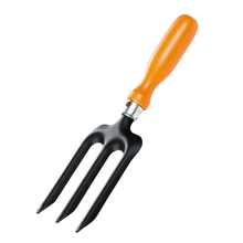 Load image into Gallery viewer, Gardening fork with orange handle