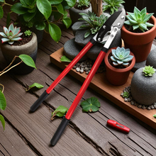 Load image into Gallery viewer, Gardening shears, lopper on a wooden surface with potted plants in the background