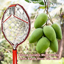 Load image into Gallery viewer, Vinka Mango Fruit Harvester | Iron Frame Sharp Blades | Mango Guava Plucker | Cotton Net Basket | Garden Zhela Steel Body Light Weight | Pole Not Included Amba Zhela | Green Mango Fruit Holding Capacity 7-9 Kg. | VAMFC 100 (C) | With Free 1 Set Of Blades