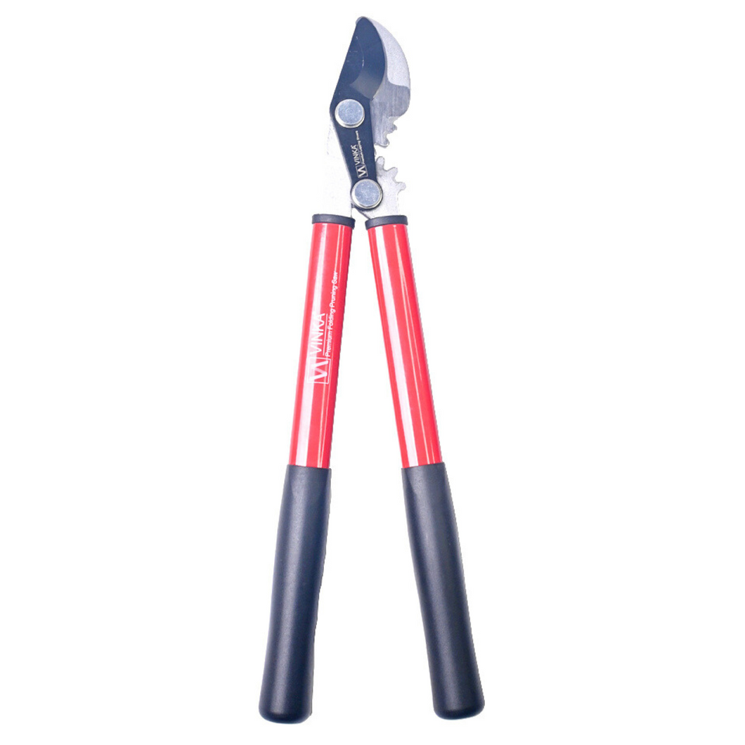 Vinka Mini Bypass Lopper VAL-012 – Gear Powered, Sharp Blades, Heavy Duty Cutter with Anti-Slip Rubber Grip, Ideal for Small Gardens, Urban & Terrace Gardening, Tree Pruner and Trimmer (Red)