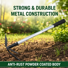 Load image into Gallery viewer, Vinka Digging Weeding Hoeing Tool | ITEM : VADT-41 (H) | Hoe Fork 2 Pronged With  14 Inch Fixed Metal Handle | Loosening Top Soil, Weeding Preparing Soil For Planting
