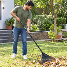 Load image into Gallery viewer, Vinka 20 Teeth Garden Leaf Rake with 4 Feet Long Handle for Lawn Cleaning, Dry Leaves and Grass Collection | ITEM NO. VAPLR-20T(H))
