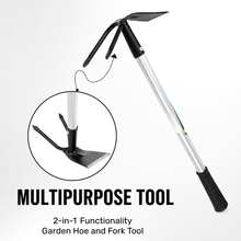 Load image into Gallery viewer, Vinka Digging Weeding Hoeing Tool | ITEM : VADT-41 (H) | Hoe Fork 2 Pronged With  14 Inch Fixed Metal Handle | Loosening Top Soil, Weeding Preparing Soil For Planting
