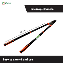 Load image into Gallery viewer, Vinka Heavy Duty Telescopic Anvil Lopper VAL-016 – Premium Garden Branch Cutter with SK-5 High Carbon Steel Blade, Extendable Handle, Modern Ergonomic Design, 2&quot; Thick Branch Cutting Capacity, Tree Pruner
