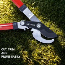 Load image into Gallery viewer, Vinka Heavy Duty Bypass Lopper | Precision Tree Branch Cutter with Hardened Carbon Steel Blade | Long Handle Garden Pruning Tool for Thick Branches | Ideal for Dry &amp; Live Green Wood | Rust-Resistant Finish | (Red)
