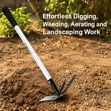 Load image into Gallery viewer, Vinka Digging Weeding Hoeing Tool | ITEM : VADT-41 (H) | Hoe Fork 2 Pronged With  14 Inch Fixed Metal Handle | Loosening Top Soil, Weeding Preparing Soil For Planting
