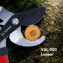Load image into Gallery viewer, Vinka Heavy Duty Bypass Lopper | Precision Tree Branch Cutter with Hardened Carbon Steel Blade | Long Handle Garden Pruning Tool for Thick Branches | Ideal for Dry &amp; Live Green Wood | Rust-Resistant Finish | (Red)

