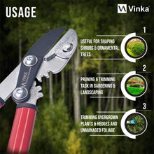 Load image into Gallery viewer, Vinka Razor Sharp Carbon Steel Blade Anvil Lopper With Sturdy Steel Handles | Item Code VAL-011 | Garden  Lopper With 2 Inch Cutting Capacity | Garden Pruning Tree Hedge Branch Cutter
