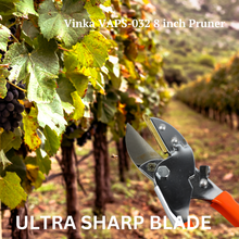 Load image into Gallery viewer, Vinka Steel Blade Heavy Duty Plant Cutter | 8&quot; Length Hard Stem Scissor Razor Sharp Hand Pruning Anvil Shear | Item No: VAPS-032 | Garden Roll Cut Pruner | Branch Cutter, Tree Pruner(Orange and Silver) | Garden Pruner For Home Garden
