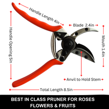 Load image into Gallery viewer, Vinka cut and hold rose flower pruner dimensions
