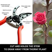 Load image into Gallery viewer, Vinka Rose Pruner Cut and Hold advantages explained
