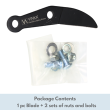 Load image into Gallery viewer, Vinka blade with nuts and bolts on a white background
