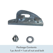 Load image into Gallery viewer, Metal anvil with nut and bolt on a white background
