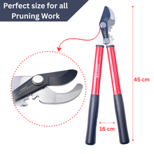 Load image into Gallery viewer, Vinka Mini Bypass Lopper VAL-012 – Gear Powered, Sharp Blades, Heavy Duty Cutter with Anti-Slip Rubber Grip, Ideal for Small Gardens, Urban &amp; Terrace Gardening, Tree Pruner and Trimmer (Red)
