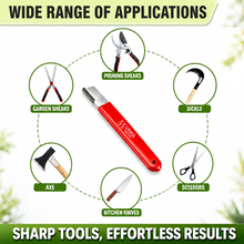 Load image into Gallery viewer, wide range of applications can be used to sharp home kitchen knifes to garden hedge shears, secateurs, pruning cutter etc. Multipurpose sharpener
