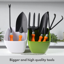 Load image into Gallery viewer, Set of gardening tools with orange handles
