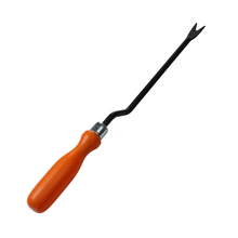 Load image into Gallery viewer, Tool with orange handle and black metal prong 
