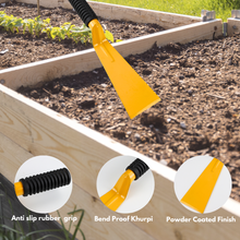 Load image into Gallery viewer, yellow vinka metal khurpa or khurpi with features
