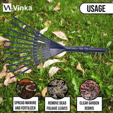 Load image into Gallery viewer, Vinka Mini Leaf Rake | Item Code VAHT-008 Premium Hand Tool-11 Teeth Leaf Rake For Gardens Lawns
