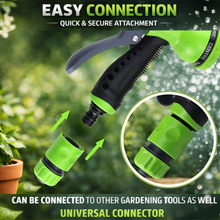 Load image into Gallery viewer, Gardening spray gun with universal connector attachment on a green garden background
