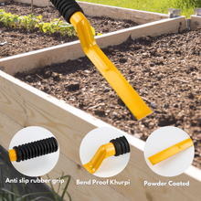 Load image into Gallery viewer, Gardening tool Vinka Khurpa or Khurpi with anti-slip rubber grip, bend proof khurpi, and powder coated finish in a garden setting.
