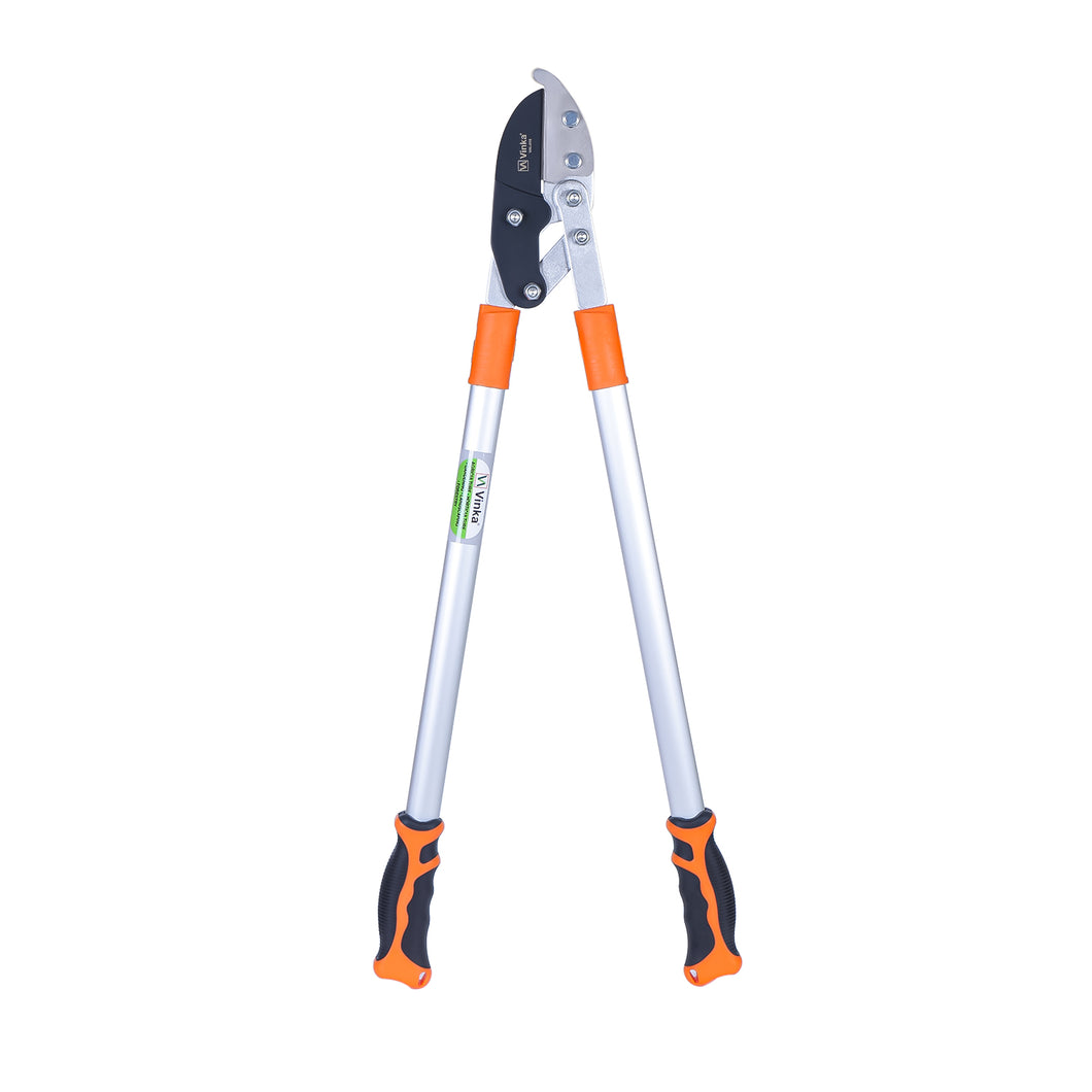 Gardening pruner with orange and black non slippery handles 
