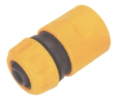 A yellow Vinka Pipe Hose Connector with a black inner lining designed for quick connect leak proof pipe and water nozzle gun attachment.